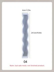 1 cái/2 cái Khuôn nến silicon hình thanh và sóng sáng tạo 3D, Nến thơm hình trụ bất đối xứng DIY bằng nhựa Epoxy Khuôn ép nến sóng thủ công, Trang trí nhà cửa, Trang trí để bàn - trắng - Xem 14