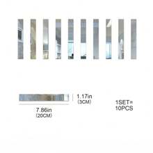 10 piezas Pegatinas de espejo decorativo con líneas largas reflectantes de acrílico, calcomanías de arte 3D autoadhesivas para decorar paredes de sala de estar, baño, oficina en casa, decoración de primavera para refrescar tu hogar, pegatinas de decoración de ramas, decoración de pared, calcomanías de vinilo para decoraciones del hogar - Plateado - Ver 13