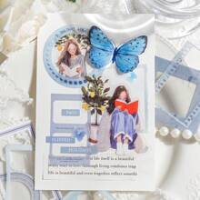 CANDY POETRY 1 包 25 张复古创意相框主题贴纸、DIY 装饰剪贴簿材料、节日礼物、个性化剪贴簿学校用品、学校用品、返校 - 淺藍色 - 查看 6