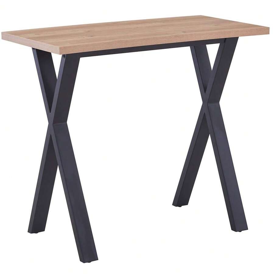 AINPECCA Bar Table Breakfast Counter Table With Metal Legs Industrial Style Coffee Kitchen - Oak - View 1