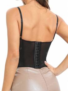 1pc Lace Bustier Corset Tops For Women Sexy Going Out Party Club Top With Buckle