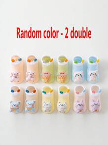 2 Pairs Soft & Breathable Newborn Baby Socks, Lightweight Summer Style, Anti-Slip Sole Design, Ultra-Lightweight Silk-Like, Infant Socks