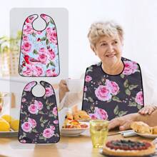 1pc/2pcs, Adult Bibs For Women, Reusable Apron, Wipeable With Optional Crumb Collector, Waterproof Washable Restaurant Clothing Protector, Gift For Women/Mom