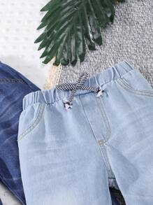 3pcs Multi-Color Jeans For Toddler Boys Casual Daily Wear Pants, Suitable For Spring/Autumn