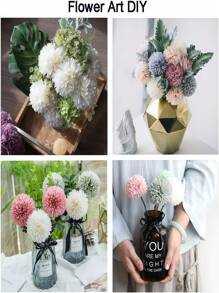 2/5 bó hoa cúc lụa nhân tạo, trang trí tiệc cưới sân vườn nhà bếp - trắng - Xem 8
