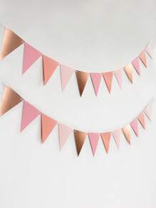 3m/9.84ft Rose Gold Party Decorations Dusty Blush Pink Pennant Banner Paper Triangle Flag Bunting Garland Streamers For Wedding Birthday Anniversary Bridal B*By Shower Home Outdoor Garden Decorations