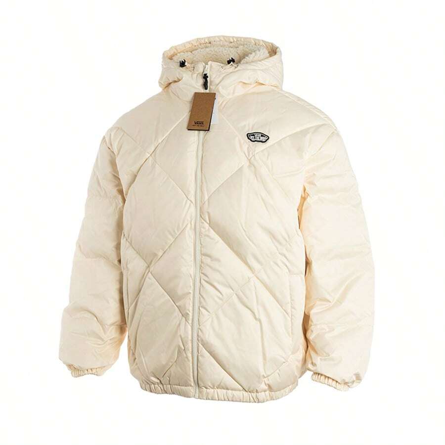 Vans Men's Winter Down Jacket Sport Casual Warm Windproof Hooded Jacket VN000FBZ3KS - Beige - View 1