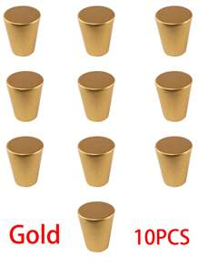 10 قطع مقابض أبواب الخزانة ذات الثقب الواحد، مناسبة للخزائن والدواليب والأدراج والخزائن الجدارية وخزائن الأحذية، مقابض دائرية ذهبية اللون ذات ثقب واحد، مصنوعة من سبيكة الزنك، مع البراغي المرفقة