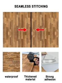 YUANYI 1 Roll Thick Brown Bathroom Non-Slip Floor Sticker, Self-Adhesive Bathroom Tile, Kitchen Floor Sticker, Self-Adhesive Waterproof Home Decor Floor Sticker, Easy To Install Wall Sticker For Bedroom, Home Decor - Multicolor - View 9