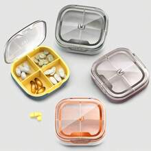 1pc Portable 4/6 Grid Transparent Pill Box Organizer