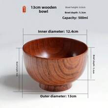 Ciotola di legno vintage per i pasti casalinghi, ciotole per riso per adulti, ciotole di legno antiscivolo, ciotole per yogurt, ciotole per minestre piccole, personalizzate
