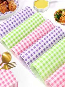 20 Stücke bunte Dopamin-gemusterte fettresistente Lebensmittelpapiere, die zum Backen von Desserts wie Kuchen, Keksen, Sandwiches und für die Auskleidung von Küchenluftfritteusen verwendet werden können