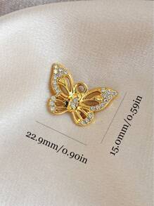 10 件/包镂空水钻蝴蝶吊坠时尚耳环珠宝配饰批发 - 金色 - 查看 15