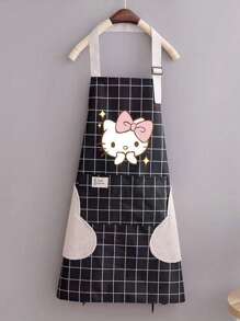 Sanrio 1pc Sanrio Cute Cartoon Simple Style Apron, Portable Kitchen Home Apron, Fresh New Waterproof And Oil-Resistant Thickened Strap Work Waist Apron.
