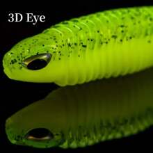 5 piezas de señuelos de pesca suaves de silicona de alta calidad, con cola en forma de T asimétrica, cola suave biológica, cebo de pesca, señuelos artificiales - Multicolor - Ver 7