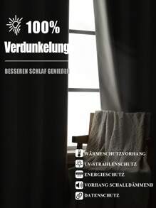 VEHEDE 2 Pcs Light Beige Curtains With Eyelets Thermal Curtains Opaque Curtain Black Opaque Blackout Curtain For Bedroom - Hellbeige - View 2