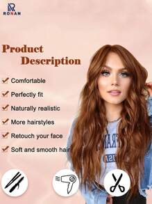 26 Zoll orange Perücken für Frauen 4 * 1 Teil Spitzenperücken lange große Körperwelle Mittelteil natürliche Welle Perücke synthetische Alltagskleidung