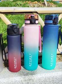 1 Stück 500ml, 650ml, 1000ml Großraum Kunststoff Farbverlauf Wassertasse, Outdoor Sport Wassertasse, Direkttrinkflasche für einfache Handhabung