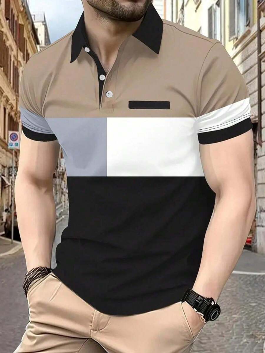 Men's Fashionable Business Casual Short Sleeve Polo Shirts