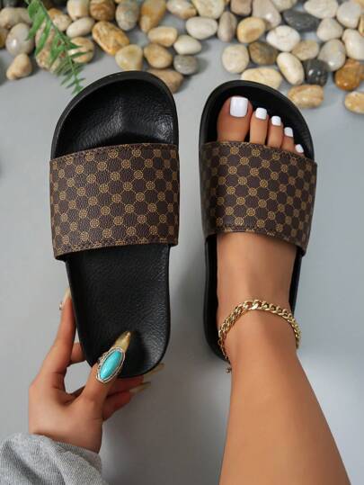 Women's Fashionable Sandals & Slippers, Casual Simple Style, Flat Outdoor Vacation Shoes, Suitable For Indoor And Outdoor Wear, Summer