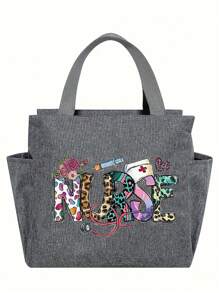 Large Capacity Insulated Lunch Bag, Animal Print - Polyester Material, Foldable Design, Suitable For Outdoor Picnics And School, Ideal Gift For Nurses, Nurse Appreciation, Nurse Graduation Bag For School School Accessories School Stuff - Multicolor - View 8