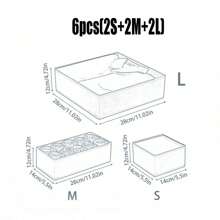 1/3/6pcs,Multi-Functional Non-Woven Storage Box, Clothing Storage Box, Drawer Division Organizer Box, Underwear Storage Box, Home Bedroom Wardrobe Storage Box, Desktop Cosmetics Storage Basket,For Back To School