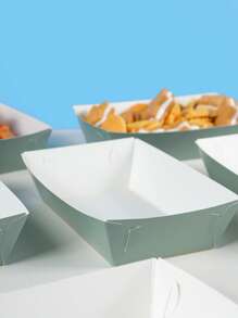 10/24pcs Sage Green Food Boxes, French Fry Boxes, Popcorn Boxes, Snack Boxes For Birthday Party Decoration And Movie Night, Suitable For Lunch Box, Bakery, Burger Restaurant