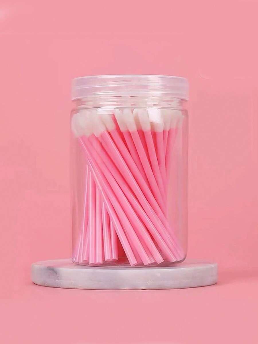100 piezas/50 piezas Pinceles profesionales para labios y pestañas - Pinceles desechables de alta calidad para labios, aplicadores desechables para labios - Pincel de lápiz labial, pincel de brillo de labios, set de herramientas de maquillaje, cabezal de micro cepillo ultra fino, adecuado para extensión de pestañas precisa y eliminación suave de maquillaje - Herramientas de maquillaje - Multicolor - Ver 1