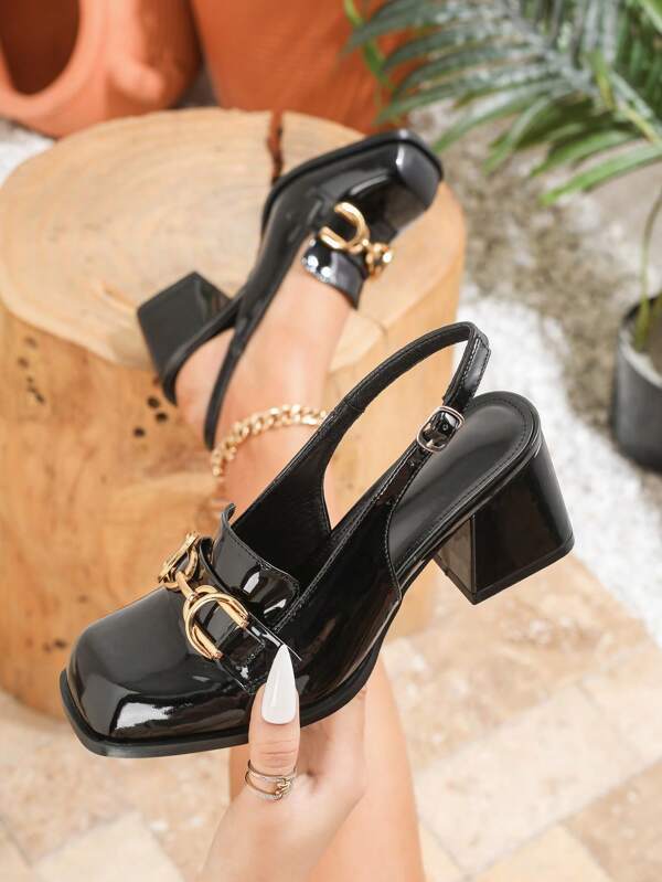 Autunno/Inverno 2025 Décolleté Mary Jane da donna taglie forti, tacco spesso, punta quadrata, colore nero, scarpe eleganti da lavoro formale, da festa, tacchi alti eleganti e sexy, disponibili in taglie piccole, standard e grandi