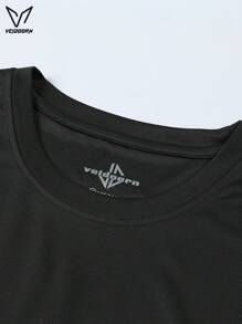 veidoorn Men's Sports T-Shirt,Lightweight, Crew Neck, Ideal For Basketball, Running & Fitness Training - Black - View 5