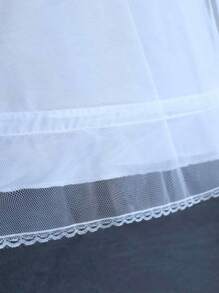 Damen Krinolinen Petticoat A-Linie mit 2 Reifen, langer Unterrock für Brautballkleid, Krinoline