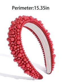1pc Handmade Baroque Sponge Pearl Hairband, Luxury Fashion Headband, Suitable For Formal Events