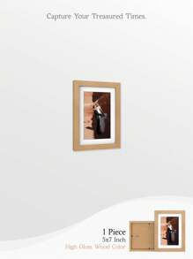 1pc Classic - Style Picture Frame In 5 Sizes (12x16, 11x14, 8x10, 5x7, 4x6 Inches) And 3 Elegant Colors (Matte Black, Milky White, Light Brown Wood - Toned) - Ideal For Living Room, Bedroom & Study Decor - Multicolor - View 23