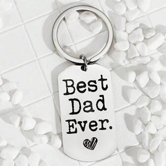 1 pezzo Portachiavi in acciaio inossidabile "Miglior papà di sempre", regalo per il compleanno del papà, Ringraziamento, Natale, accessori per auto, ciondolo per borsa, scuola, carino, gotico, stile Y2K