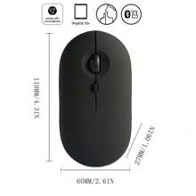 Mysz bezprzewodowa z możliwością ładowania, Bluetooth i połączenie 2,4 GHz przez mikroodbiornik USB, DPI regulowane 800/1200/1600, ergonomiczna, mysz bezprzewodowa do komputera PC//komputera/laptopa/