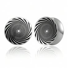 2PCS Fashion Round Vortex Ear Gauges Tunnels 316 Stainless Steel Plugs Women Piercing Body Jewelry Hypoallergenic New