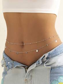 Bijoux mode européenne et américaine, chaîne de taille transparente cristal sexy minimaliste, chaîne de corps de bikini charmante avec strass (chaîne faite main coupée sur mesure, quantité de perles non fixe)