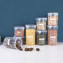 Large Size Transparent Plastic Sealed Canister, Food Storage Container For Powdered Milk, Tea, Grains, Kitchen Pantry, Coffee Jar