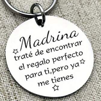 1pc Simple Style Sentimental Spanish Verse Keychain For Men Perfect Gift From Godson Goddaughter Car Accessories Bag Charm Backpack For School Cute Goth Y2k