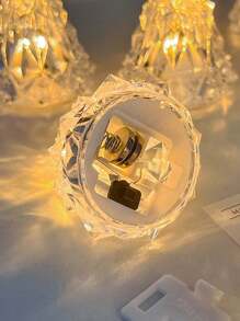 1pc Rhinestone Lamp Crystal Iceberg Lamp Night Light, Flameless Candle Lamp, Home Decor Ornament, Desktop Decoration - Multicolor - View 4