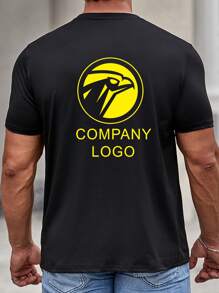Customizable Company Logo T-Shirts, Brand Logo T-Shirts, Double-Sided Printed Shirts, Text Printed Shirts, Men's T-Shirts And Shirts - Add Your Own Text And Images (Family Photos/Selfies/Pet Photos/Group Photos/Party Photos) To Design Your Personalized Printed T-Shirts Ideal Gifts For Him Boyfriend, Family, Friends For Birthdays, For Vacation/Holiday, For School/Competition, For Sports/Climbing