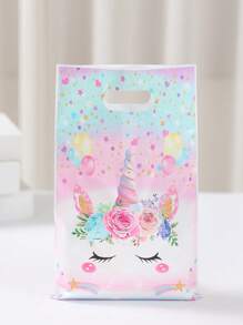 10/25/50pcs Rainbow Unicorn Birthday Party Gift Packing Bags With Handle Pink Unicorn Printed Thank You Plastic Gift Bags, Unicorn Theme Babe Shower Birthday Party Wrapping Supplies, Rainbow Unicorn Pattern Small Shopping Bags, Birthday Party Table Decorations, Birthday Party Diy Gift Pouches, Diy Baking Kitchen Packging Bags, Unicorn Theme Party Favors - Rainbow Unicorn - View 8