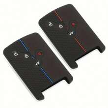 硅胶汽车钥匙壳遥控器保护套适用于雷诺 Clio 4 Megan 3 Laguna Fluence Captur Zoe Koleos Nema 外壳遥控钥匙支架配件 - 黑色 - 查看 1