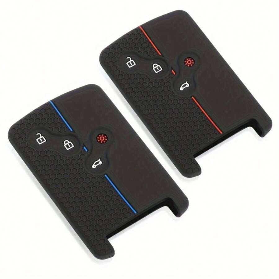 硅胶汽车钥匙壳遥控器保护套适用于雷诺 Clio 4 Megan 3 Laguna Fluence Captur Zoe Koleos Nema 外壳遥控钥匙支架配件 - 黑色 - 查看 1