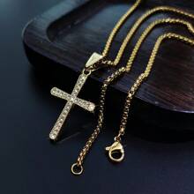 1-2pcs Cross/Star/Gold Stainless Steel Necklace, Personalized Design High-End Accessory, Suitable For Daily Wear, Music Festivals, Holidays And Gifts