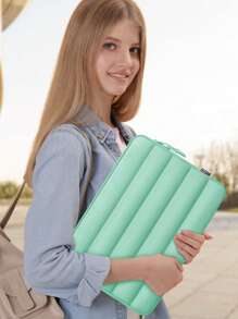 TECOOL Puffy Protective Laptop Sleeve 13.5 14 15 16 Inch,Laptop Bag Compatible With Macbook Air 13 15 M1 M2 2012-2023, Pro 13 14 15 2010-2022,14-16 Chromebook Surface Notebook,Soft Fluffy Inner Lining, Waterproof Laptop Case