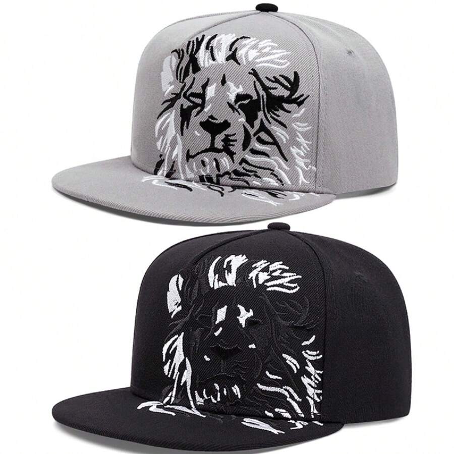 1pc Fashionable Lion Embroidery Unisex Adjustable Baseball Cap, Casual Hip Hop Snapback Hat For Outdoor, Beach, Party, Suitable For Spring, Summer, Autumn And Winter - Lion - View 1