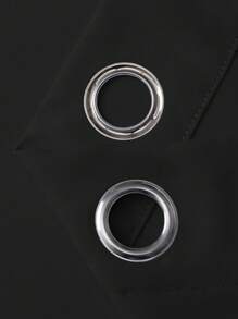 2pcs Black Blackout Curtains With Grommets, Light Blocking Window Curtains For Bedroom - Schwarz - View 6