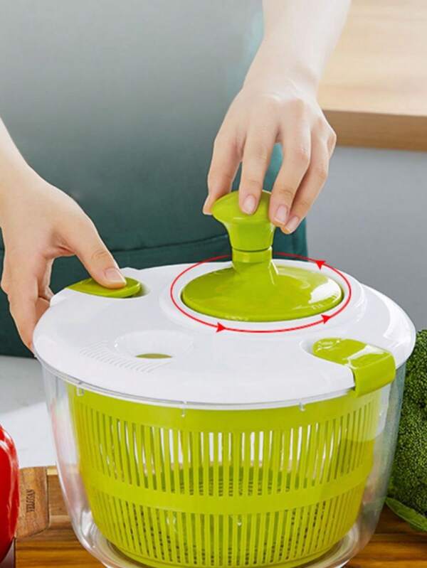 Escurridor de ensalada y deshidratador de verduras de 5L con tazón y colador, secador de verduras de alta eficiencia para el hogar, bañera de cocina, cesta para frutas, escurridor para pasta y papas fritas - Utensilios de cocina esenciales