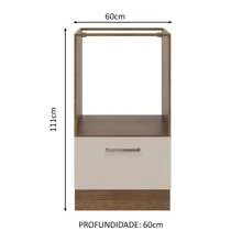 Mueble Cocina Horno Agata Madesa 60x60 1 Puerta Sin Encimera Color Marrón/crema - Marrón y Crema - Ver 3